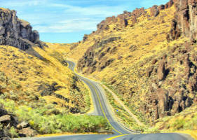 Scenic Route 30 near balanced rock . . . .